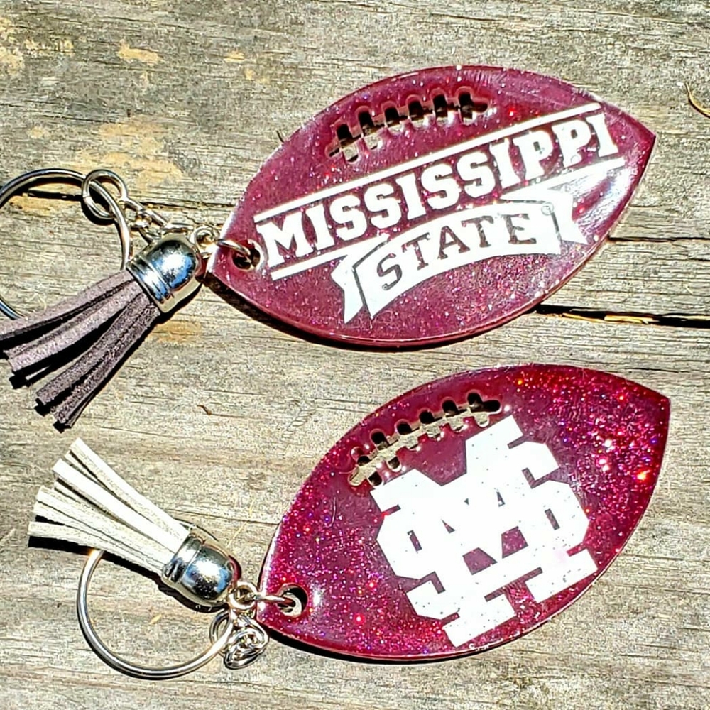 Mississippi State epoxy keychain